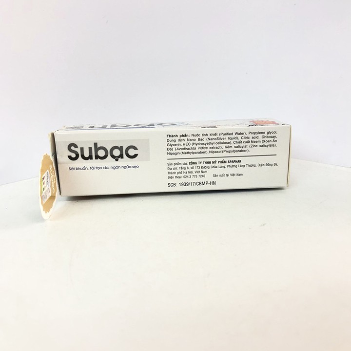 Su Bạc - gel sát khuẩn da, vùng miệng, làm sạch và tái tạo tuýp 25gr