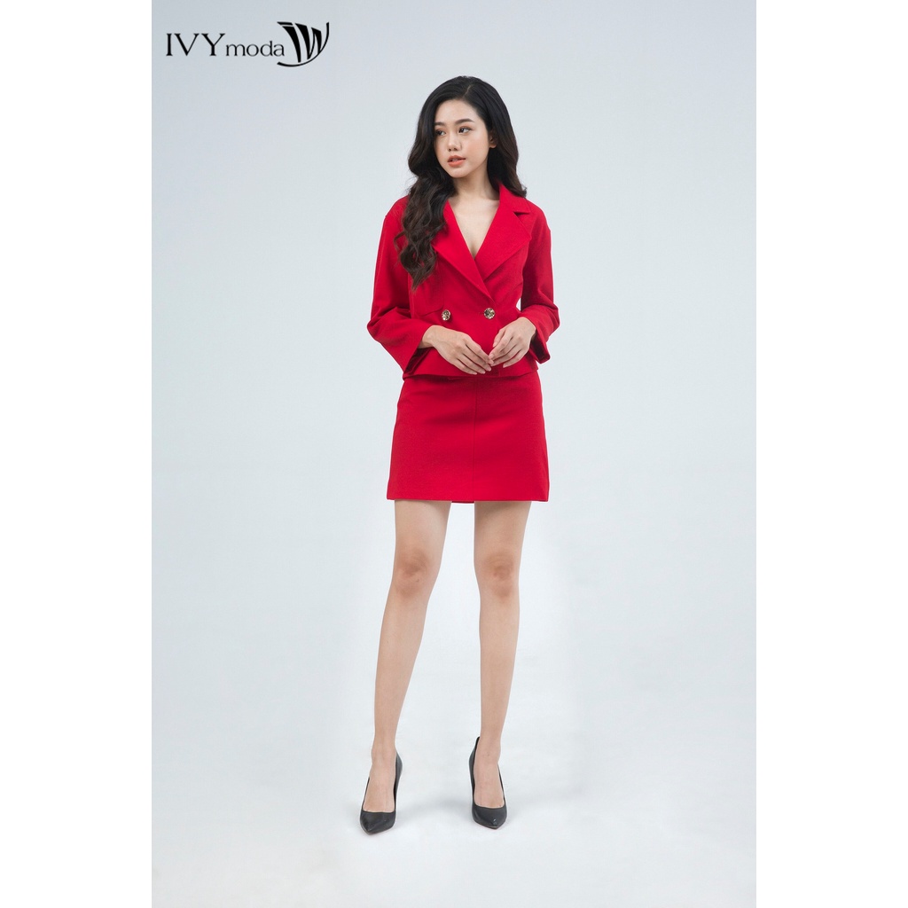 [NHẬP WABRTL5 GIẢM 10% TỐI ĐA 50K ĐH 250K ]Áo khoác nữ dáng lửng túi vuông có nắp IVY moda MS 70M5234