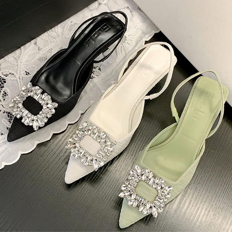 giày nữ guốc cao gót 3p gót nhỏ mũi nơ hàng Quảng Châu cao cấp full hộp