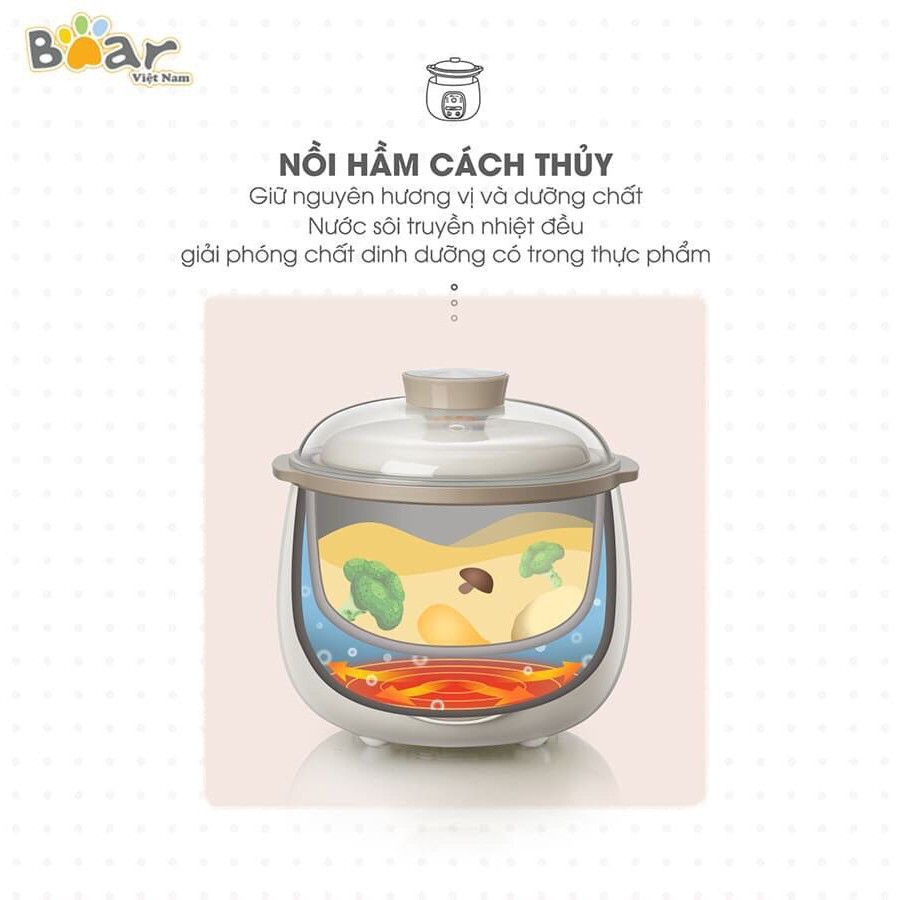 (HANG QUỐC Nồi ninh hầm nấu cháo cách thủy cho bé BEAR Sẵn SLL (sỉ / lẻ)