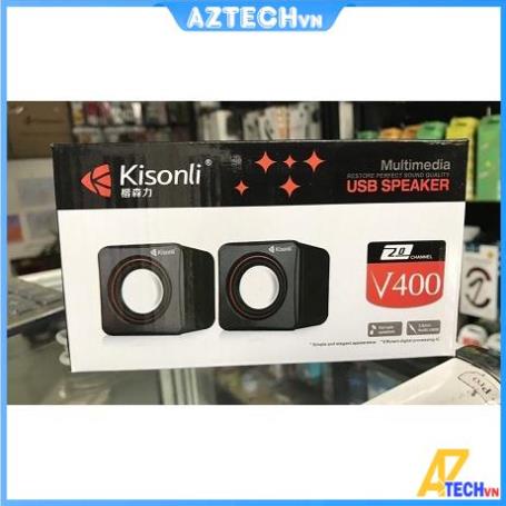 Loa máy tính, vi tính, laptop Kisonli V400 chính hãng nghe nhạc cực hay bảo hành 1 năm 1 đổi 1