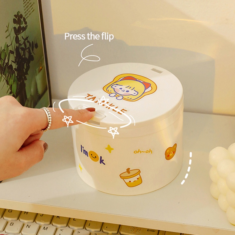 Thùng Rác Mini Để Bàn Có Nút Nhấn Tiện Lợi