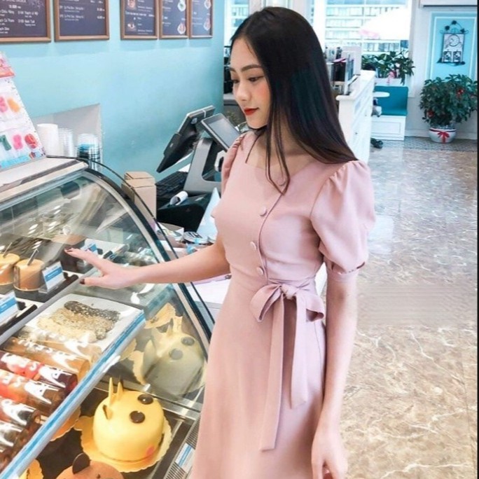 Đầm dự tiệc nút bọc hàng cao cấp | BigBuy360 - bigbuy360.vn