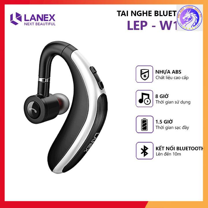 [Mã 2404EL10K giảm 10K đơn 20K] Tai Nghe Bluetooth 1 Bên LANEX LEP - W16 V5.0 Có Mic - Tương Thích Nhiều Thiết Bị