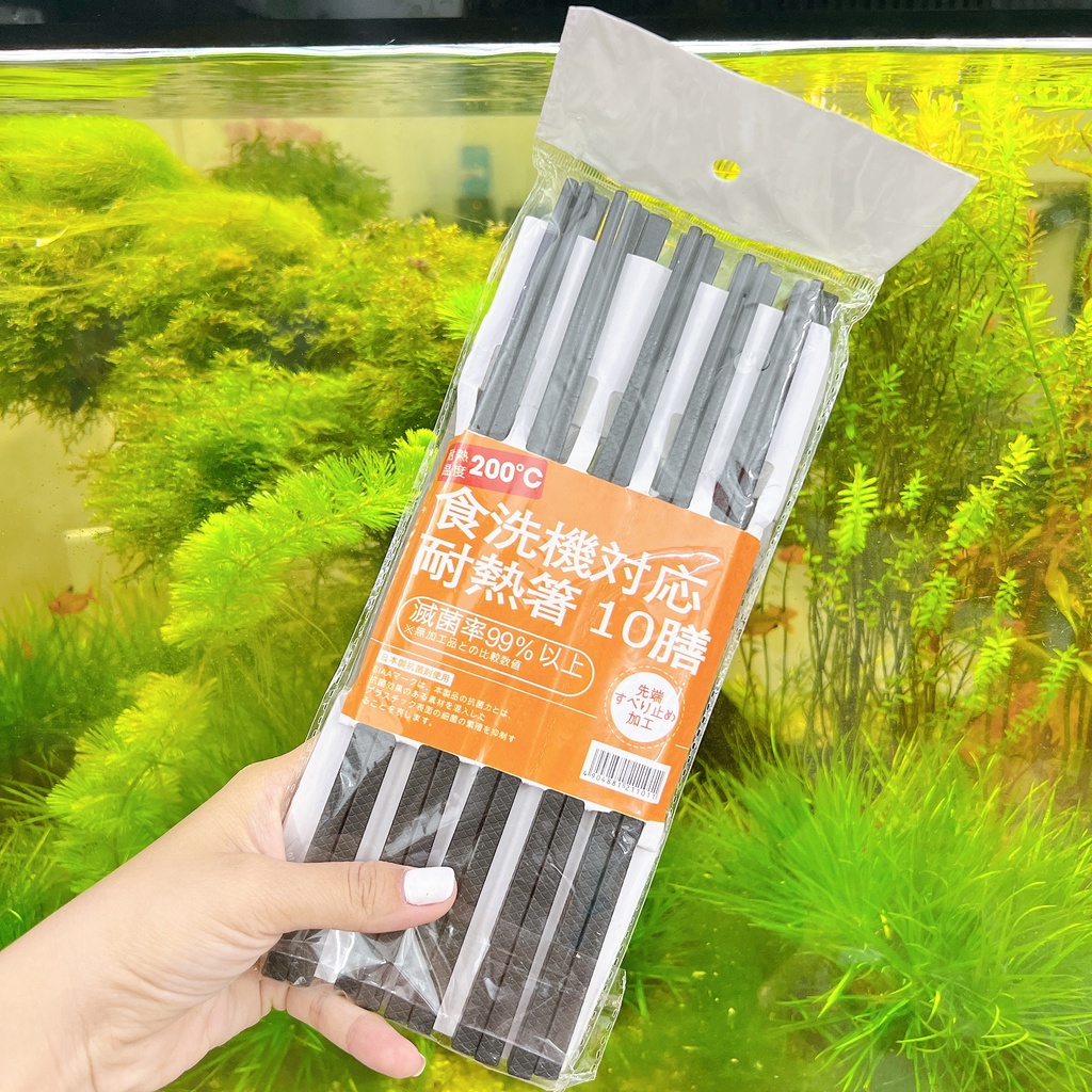 Đũa Nhật kháng khuẩn chống nấm mốc chống trơn trượt - Set 10 đôi đũa Nhật sợi thuỷ tinh Glass Fiber