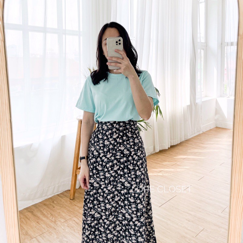 Chân váy hoa nhí dáng dài phong cách vintage  summer 2021| Lure Closet| V189111 | BigBuy360 - bigbuy360.vn