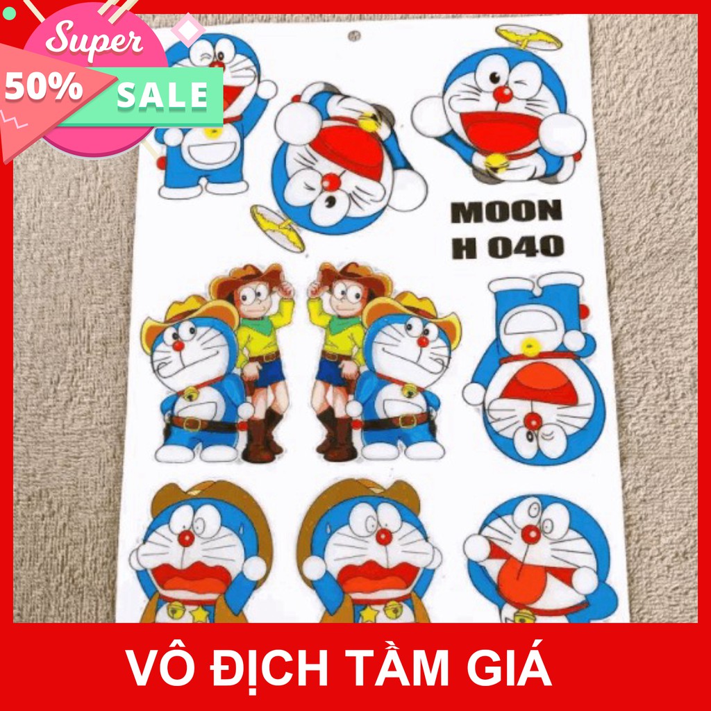 [GIÁ GỐC] NGUYÊN BỘ TEM DÁN XE MÁY DÁN TRANG TRÍ NHÀ CỬA HOẶC DỤNG CỤ CHO BÉ DORAEMON DOREMON VÀ NOBITA MẪU H040