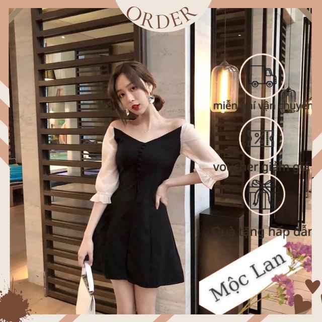 (MộcLan ORDER) váy body phối ren tay trắng gợi cảm dành cho nữ -hàng chuẩn không phai hàng xưởng may lại