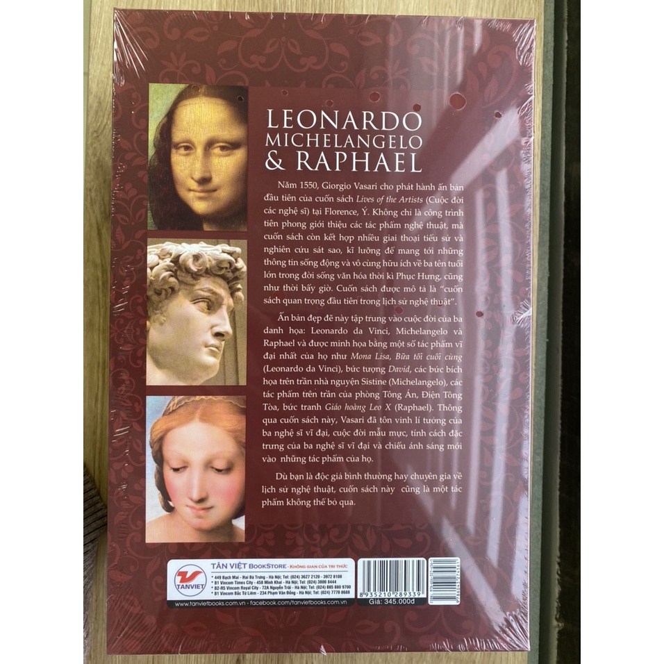 Sách - Leonardo, Michelangelo &amp; Raphael Cuộc đời của ba danh họa thời kì Phục Hưng (có hộp+màng co)