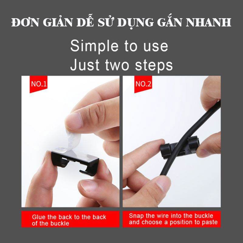 [10 CÁI] Nẹp Dây Cáp Máy Tính Dây Điện Trang Trí, Tặng Keo 3M Dính Chắc Chắn, nẹp kẹp dây cáp, nẹp trang trí đẹp