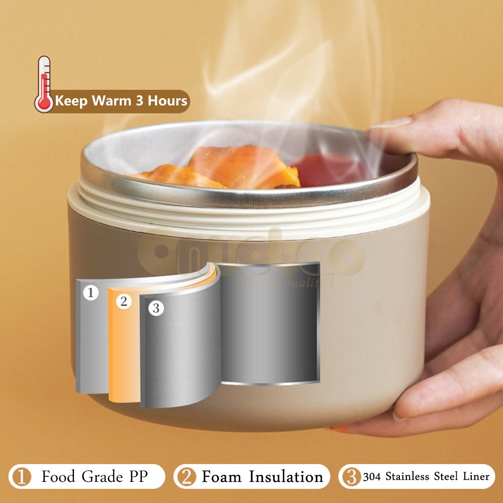 Hộp Đựng Cơm Trưa Giữ Nhiệt Bằng Thép Không Gỉ 304 Cao Cấp