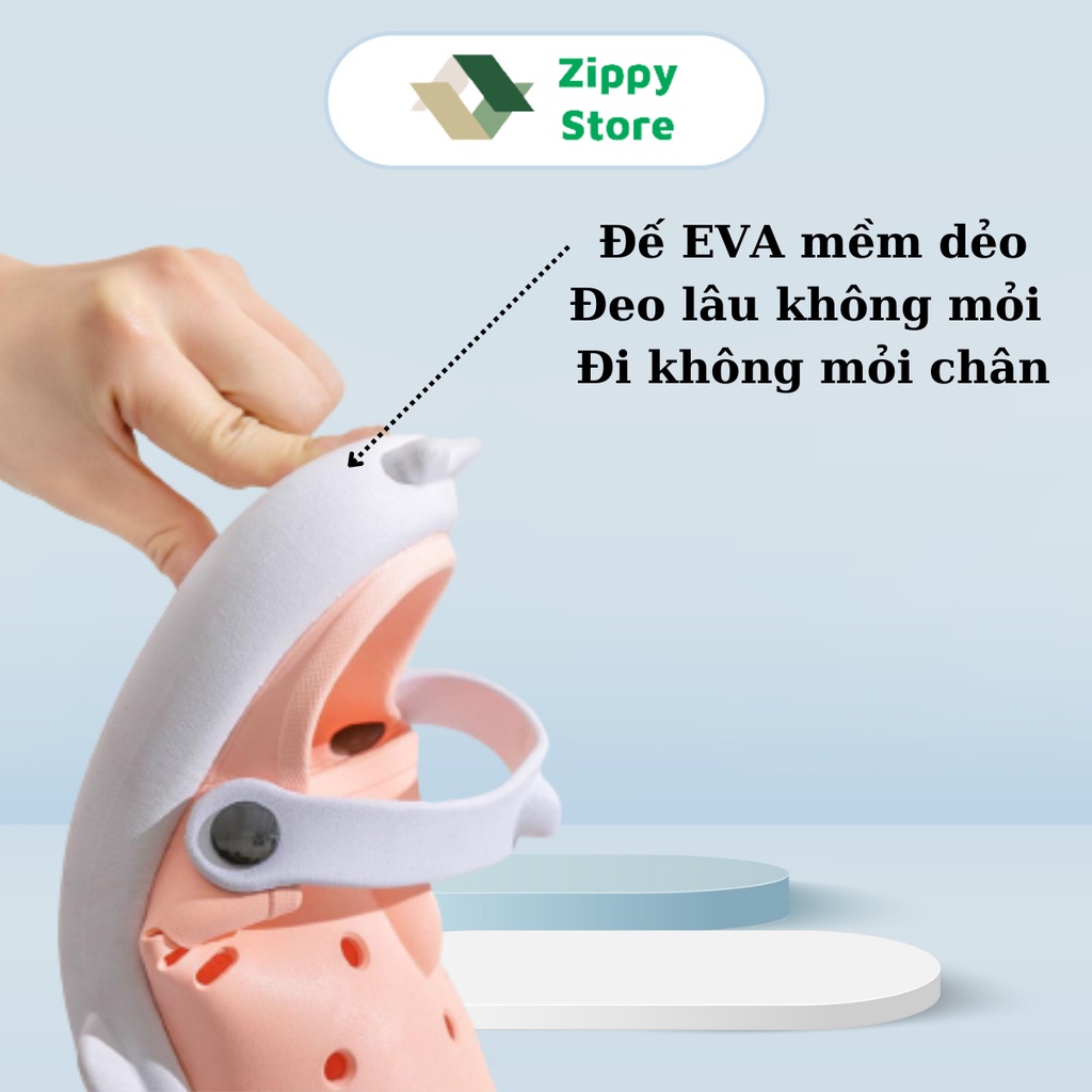 Dép đi trong nhà hình cá Mập quai ngang dễ thương đi dạo phố đi biển BINNIECUTE đế cao cấp