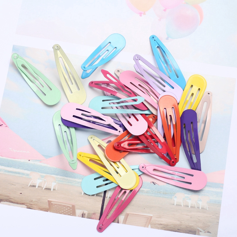 20 Pcs INS Korea Cute Rainbow Candy Simple  Color Glitter Hairpins Snap Hair Clip  Hair Accessories  Unique Women's Gift
