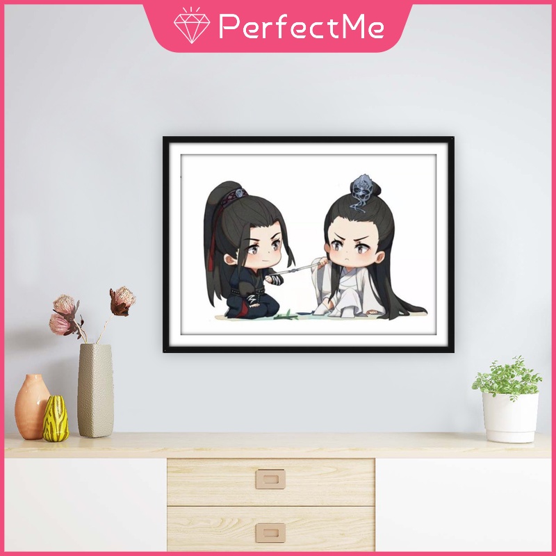 Tranh Đính Đá 5D Tự Làm Hình Wang Yibo Xiao Zhan Hoạt Hình Bo Jun Yi Xiao