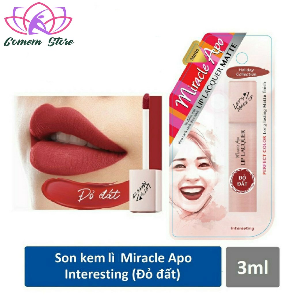 Son kem lì Miracle Apo Lip Lacquer Matte Holiday Collection 3ml (bao bì mới)