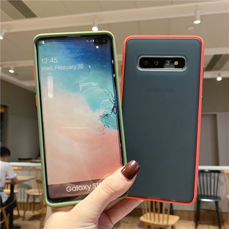 Ốp điện thoại nhám chống sốc và bám vân tay cho Samsung Galaxy S8 S9 S10 Plus S10 Pro