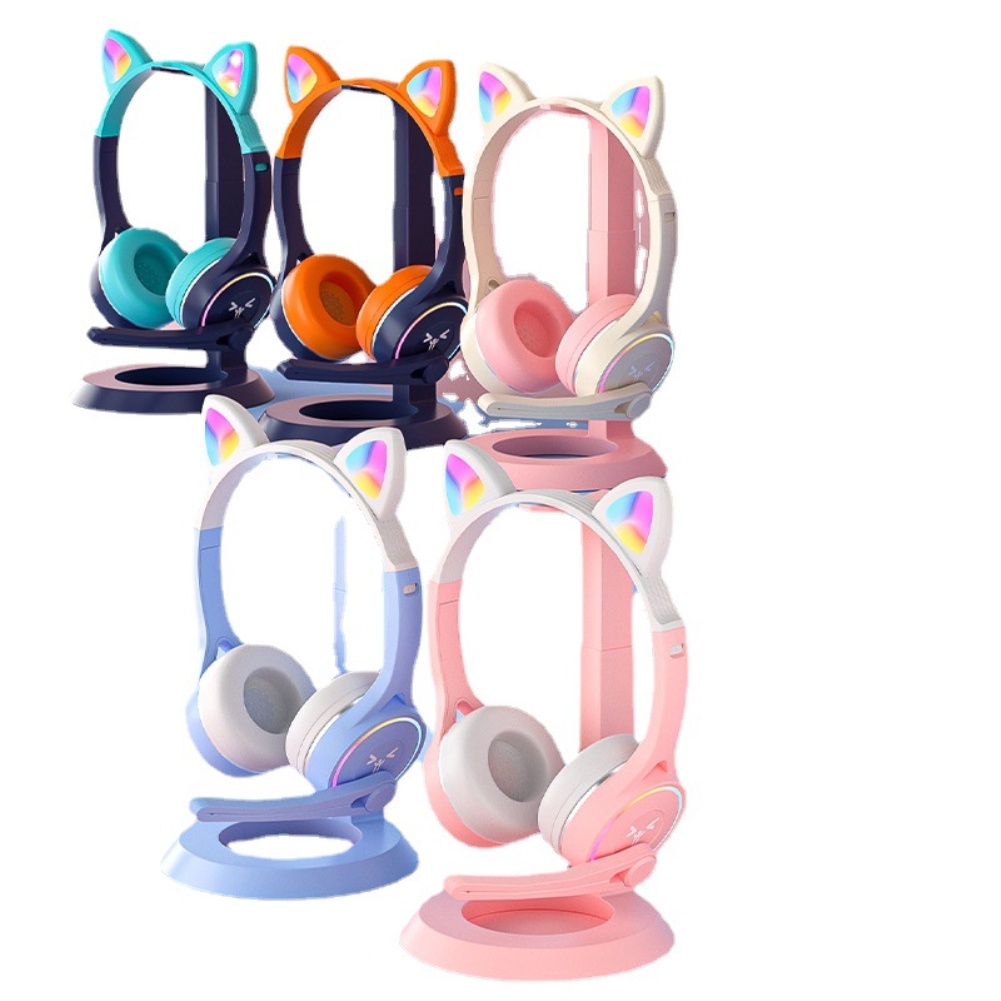 Tai Nghe Không Dây Tai Mèo Dễ Thương Có Mic Mũ Bảo Hiểm Âm Trầm Âm Thanh Nổi Đèn Phát Sáng Quà Tặng Bluetooth Cho Game Thủ Tai Nghe Chơi Game Trẻ Em Bé Gái Điện Thoại Pc Tương Lai