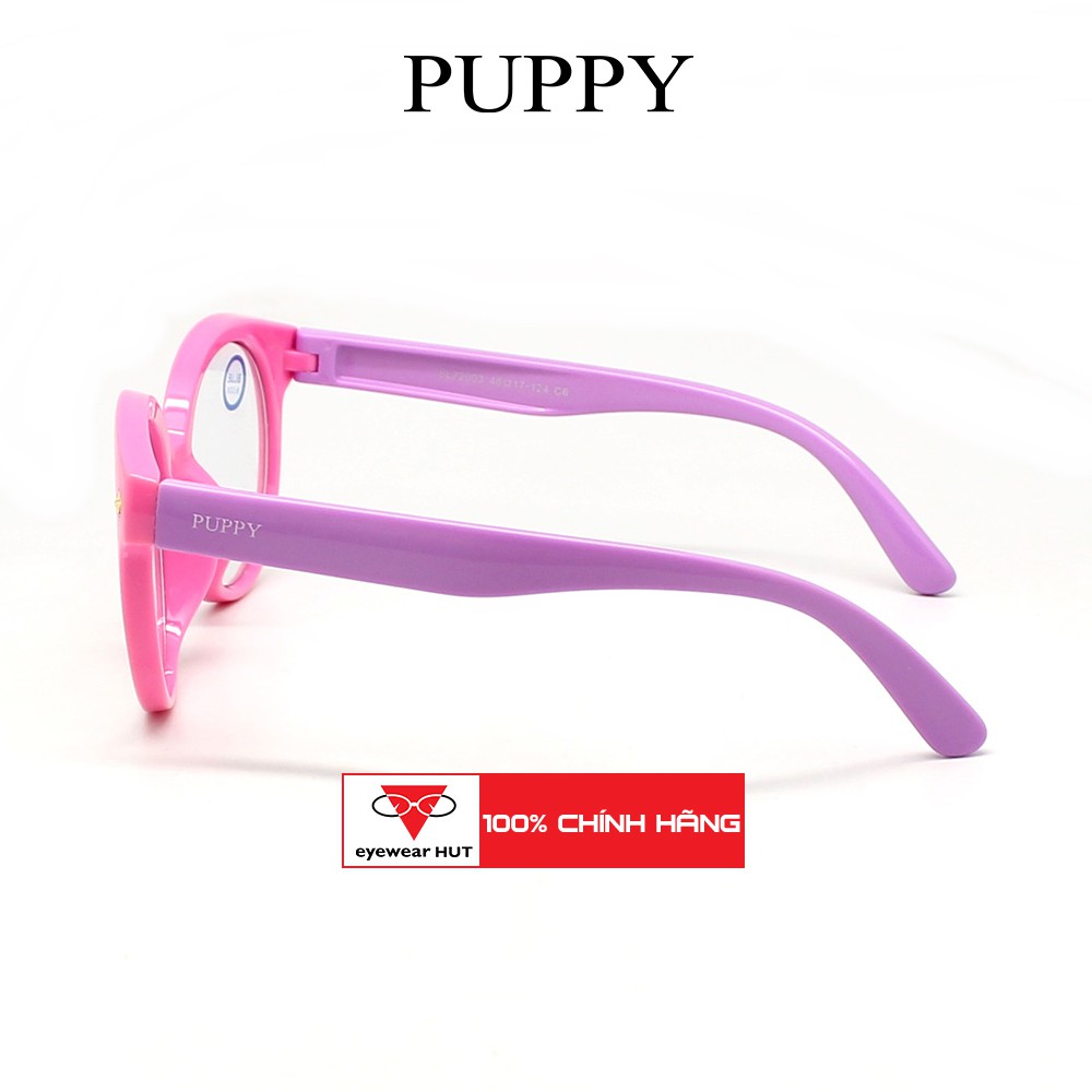 Gọng Kính Mắt mèo Bé Gái Blue Cutting Thời Trang Chính Hãng PUPPY P72003