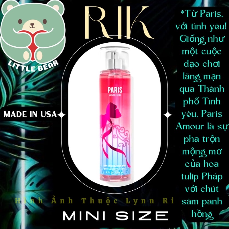 PARIS AMOUR - Xịt Thơm Toàn Thân Body Mist Bath & Body Works