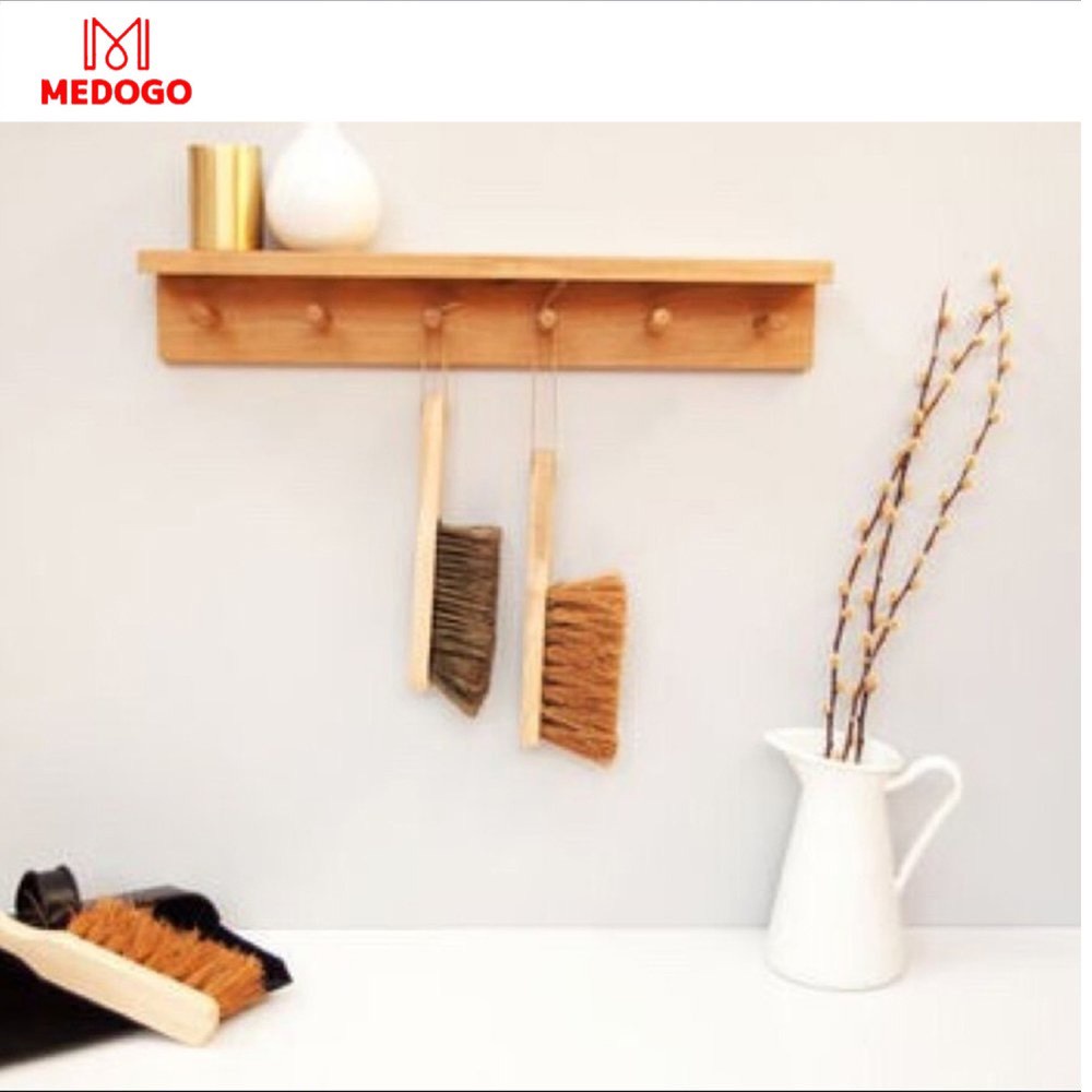 Móc MEDOGO Treo Áo Khoác, Khăn, Đồ Dùng Gắn Tường Bằng Gỗ Thông,cải tiến có gờ