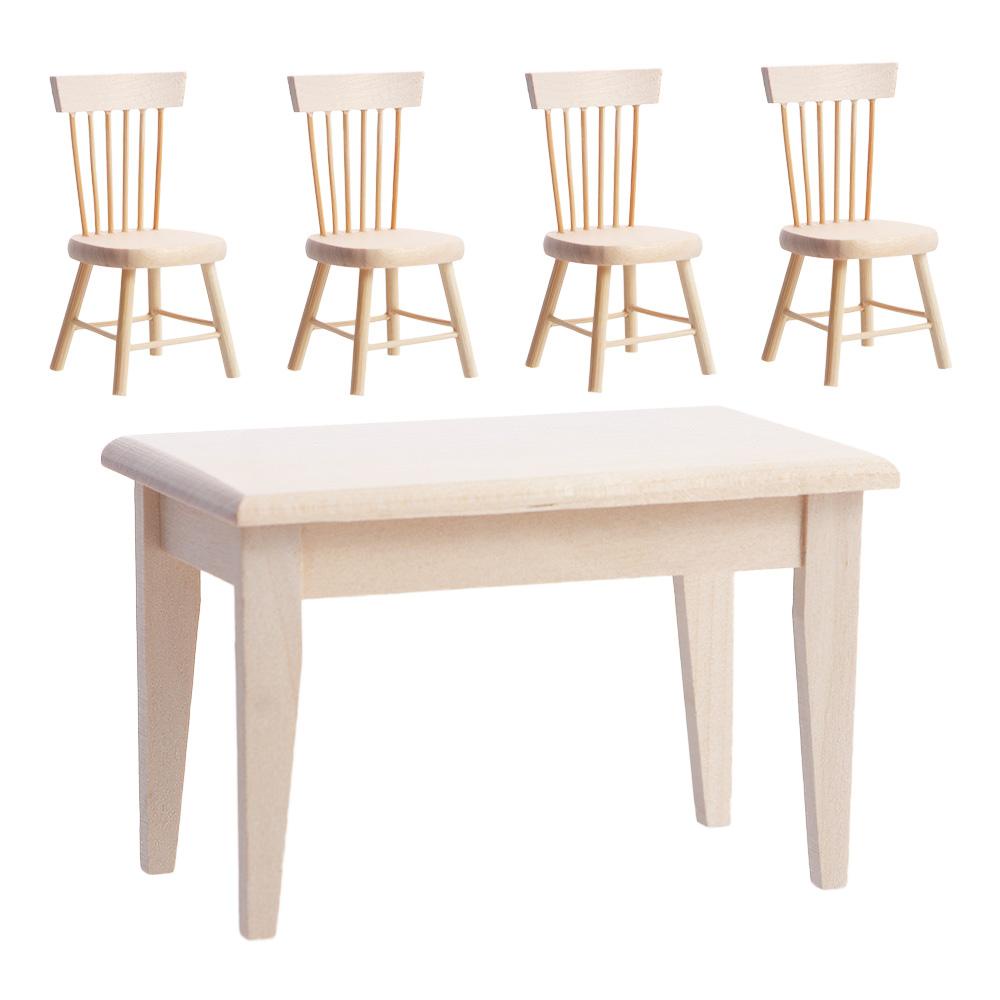 YIYU Mô Hình Bàn Gỗ Mini Tỉ Lệ 1: 12 Dùng Để Trang Trí Nhà Búp Bê