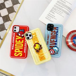 Ốp điện thoại silicone mềm hình Spiderman Iron man Captain Marvel cho iPhone 11 Pro Max XS Max XR X 8 Plus 7 6 6S