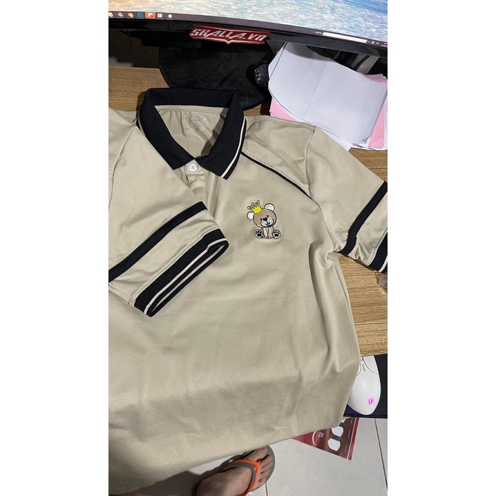 Áo Thun Polo Nam Có Cổ Vải Cá Sấu FROM rộng Cao Cấp Sang Trọng phối chỉ gấu túi gsr 01 ( video thật)
