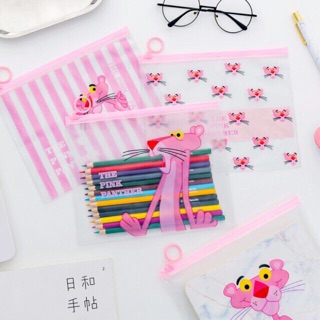Túi zip báo hồng a5