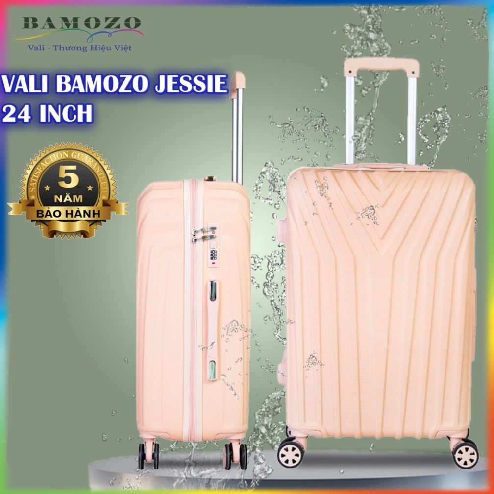 Vali Size 24 Inch Kéo Du Lịch Nhựa Cao Cấp Giá Rẻ Bền Đẹp Va Ly Kéo Bảo Hành 5 Năm Bamozo Vali sz 24 Jessie