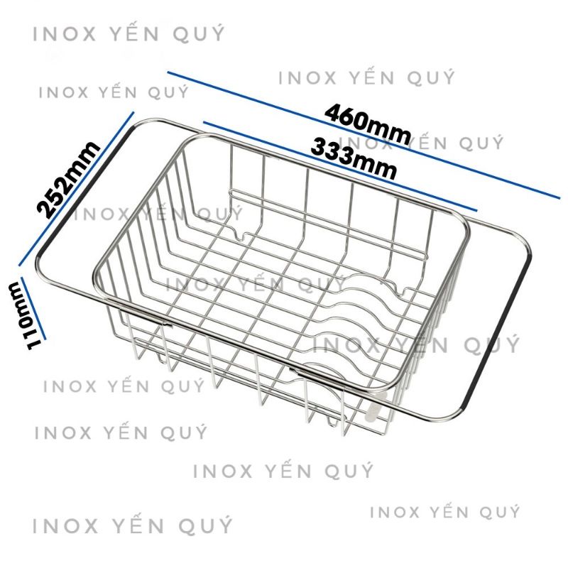 Kệ úp chén bát - Khay, rổ inox đựng rau củ quả có thế thay đổi kích thước