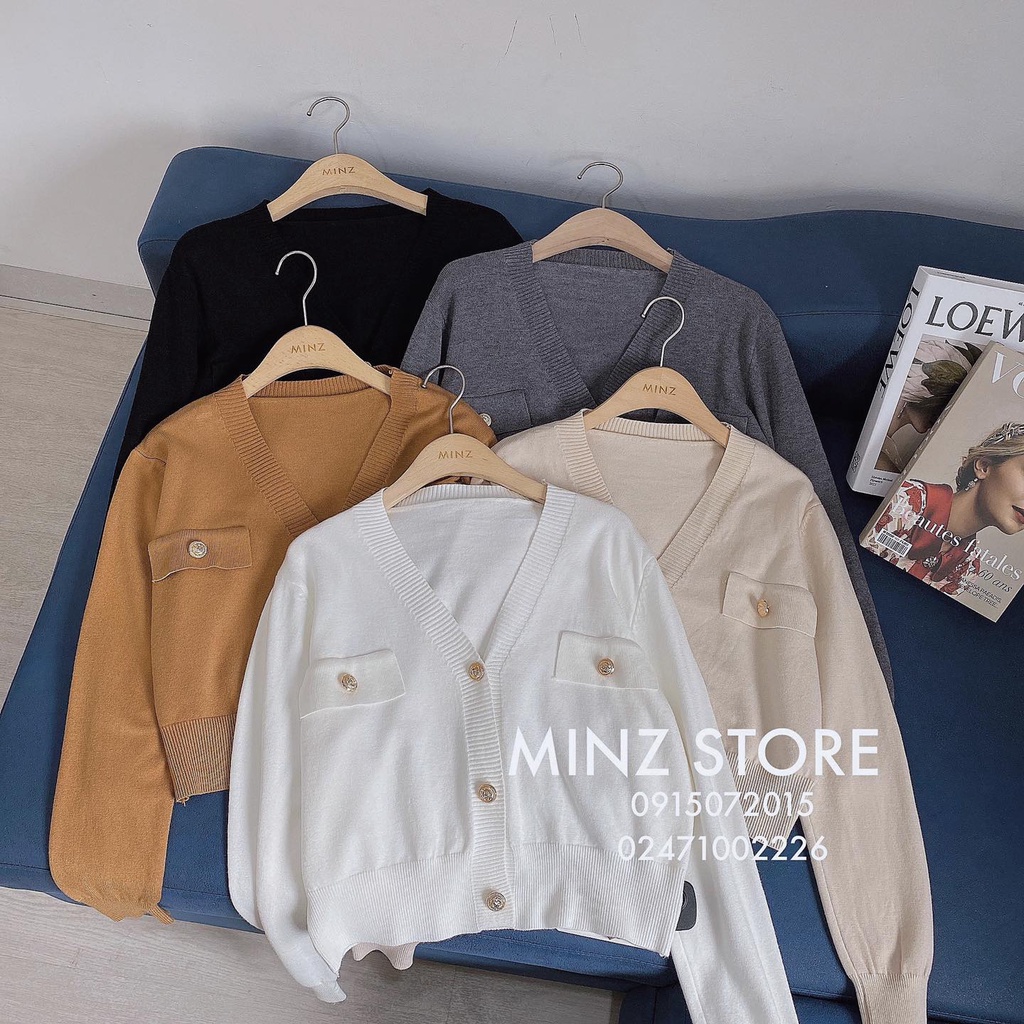 Cardigan ngắn 3 khuy đồng #702 (5 màu)