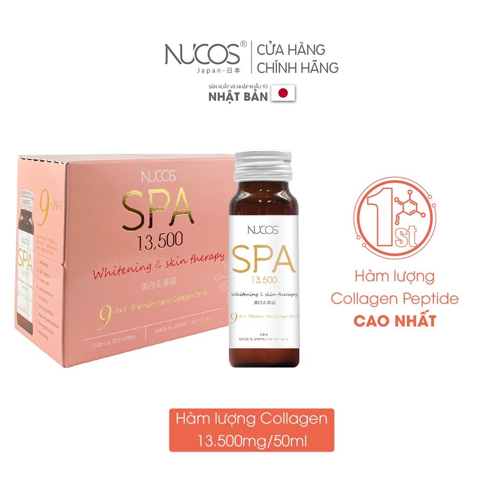 Collagen nước xóa nhăn ngăn lão hóa da NucosSpa13500 50mlx10 chai+ 1 Mặt nạ | BigBuy360 - bigbuy360.vn