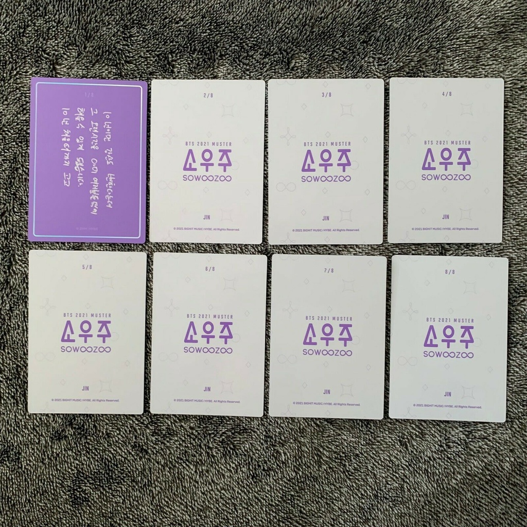 FULL SET BỘ ẢNH BO GÓC MINI PHOTOCARD PTC SOWOOZOO BTS JIN