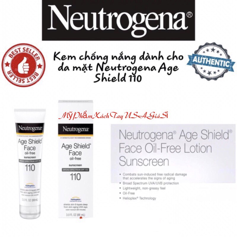 Kem Chống Nắng Neutrogena Age Shield Face Oil free lotion SPF 110 (88ml)