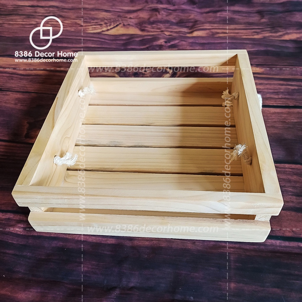 Khay gói quà bằng gỗ pallet/ hộp gỗ đựng quà tết (nhận kích thước theo yêu cầu)