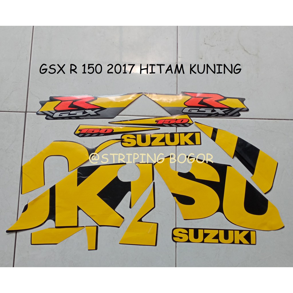 Miếng Dán Trang Trí Xe Suzuki Gsx R 150 2017 Màu Vàng Đen