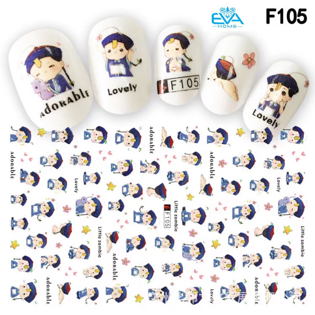 Miếng Dán Móng Tay 3D Nail Sticker Hoạt Hình Tiểu Ma Vương F105