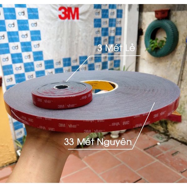 Băng Keo 2 Mặt Cường Lực 3M Vhb 5962 Màu Đen(15mmx33m)