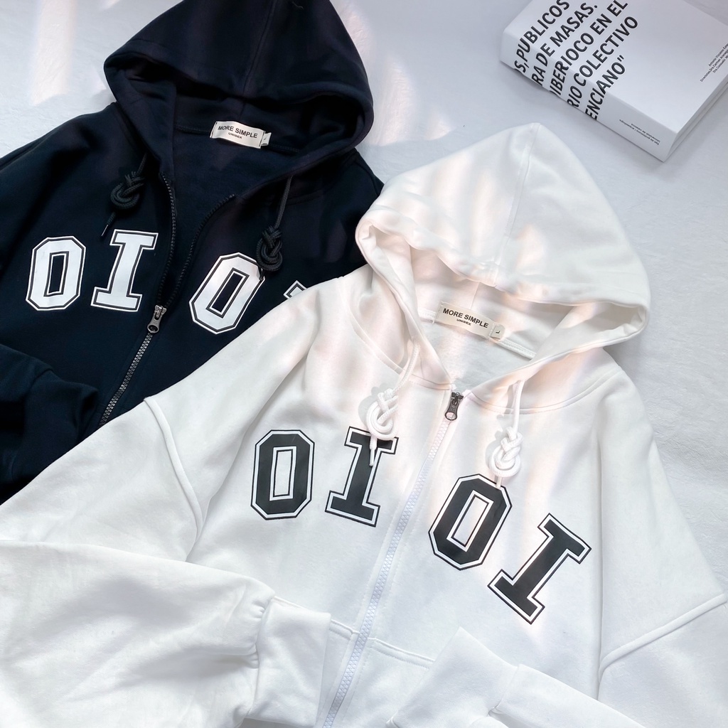 Áo Khoác Hoodie Croptop OI OI Tay Bồng Form Rộng Vải Nỉ Lót Bông Ulzzang - Tuni Store