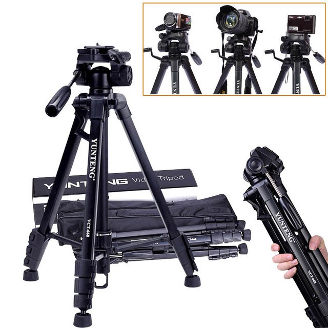 Tripod điện thoại - Chân máy ảnh Yunteng VCT 668 tặng kèm remote chụp từ xa, kẹp điện thoại và túi đựng