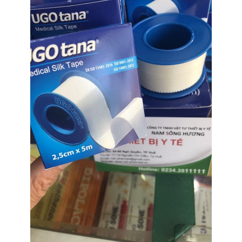 ❤Băng keo dính cuộn vải lụa y tế UGOTANA 2.5cm 5cm Băng keo cuộn vải lụa ugo tana ugotana silk tape 2.5cm x 5m ,5cm x 5m