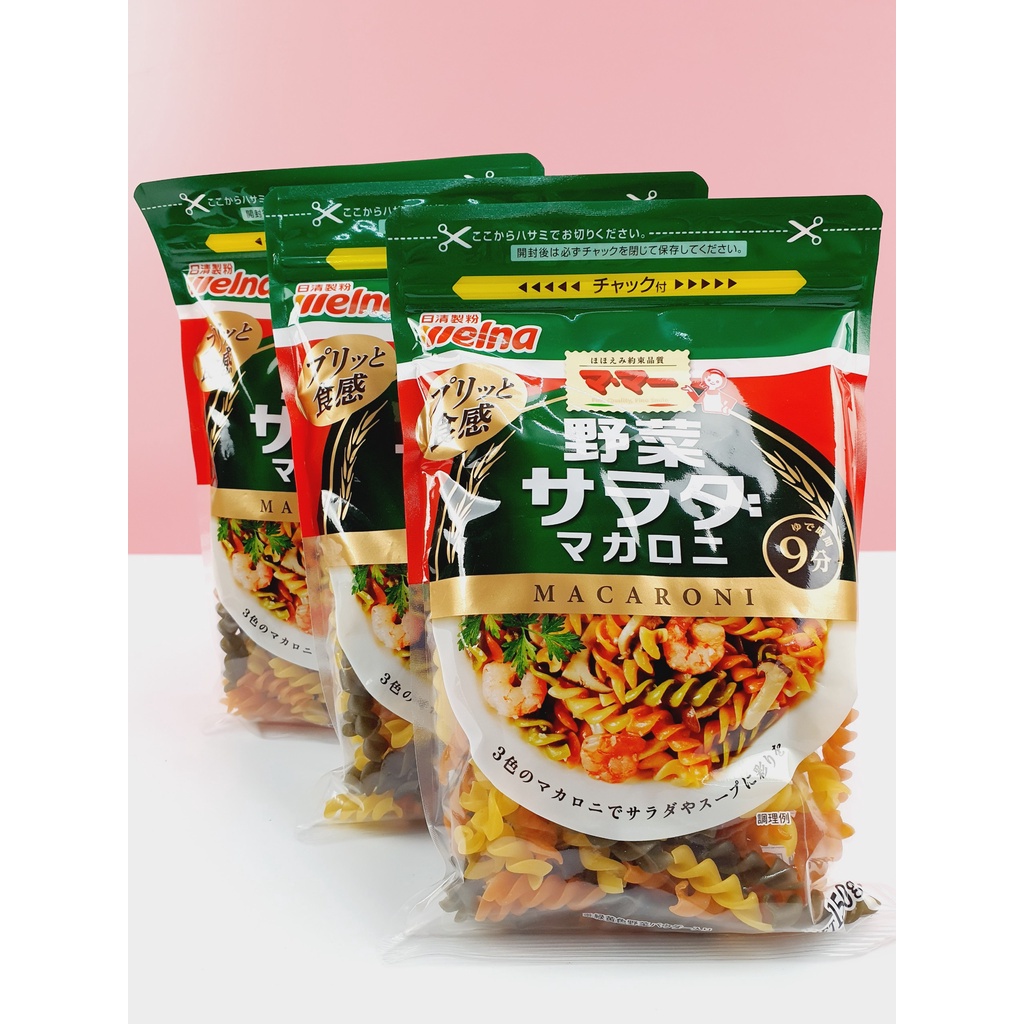 Nui xoắn rau củ hữu cơ, mì nui Macaroni Nissin cho bé ăn dặm nội địa Nhật Bản 150g