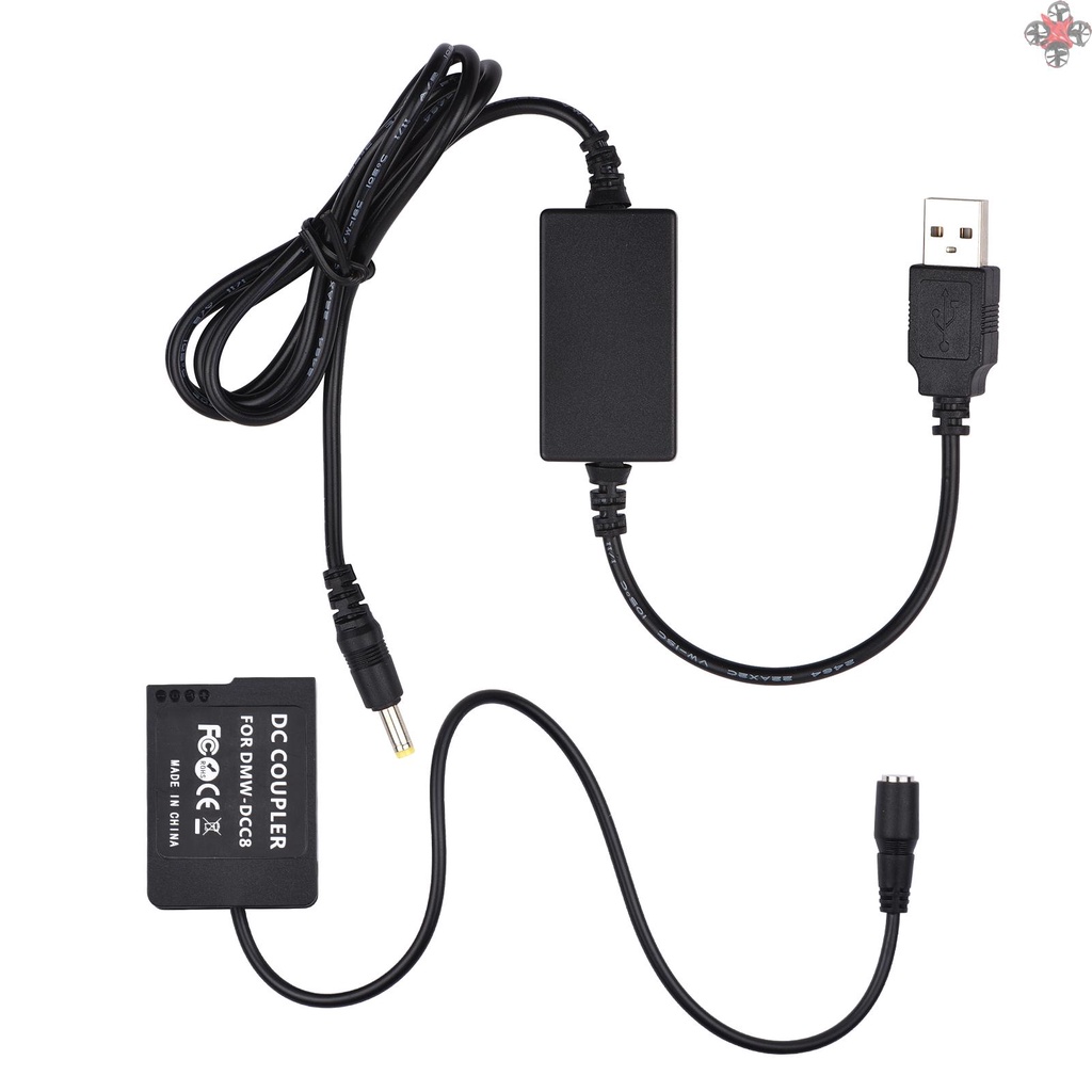 Thiết bị pin giả nguồn Andoer DMW-DCC8 USB DC thay thế DMW-BLC12 cho Panasonic Lumix DMC-FZ200 FZ300 FZ1000 FZ2500 G5