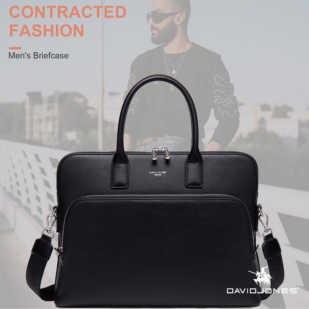 Túi xách da PU DAVID JONES Paris thời trang cho nam