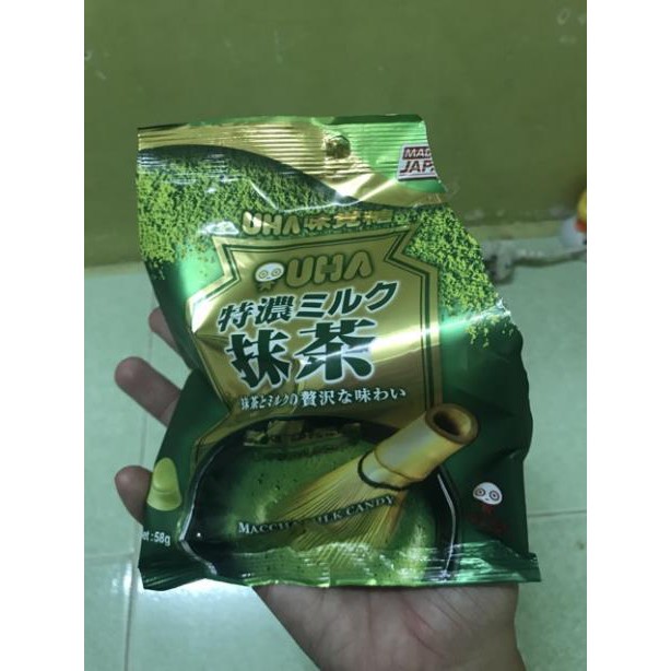 Keo nhật -  Kẹo matcha trà xanh UHA 8.2 Nhật Bản mẫu bao bì mới hàng mới date xa