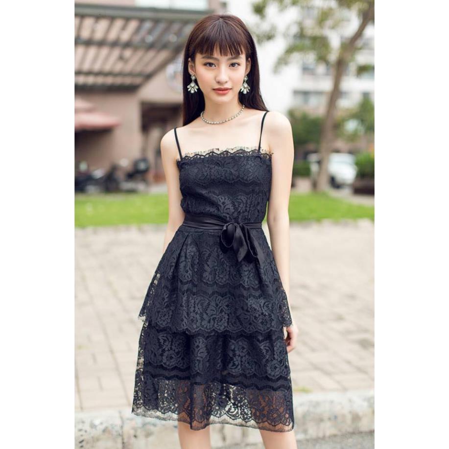 Đầm dự tiệc đi đám cưới, đầm ren hai dây đi đám cưới sexy quyến rũ Passion kèm ảnh thật WLI