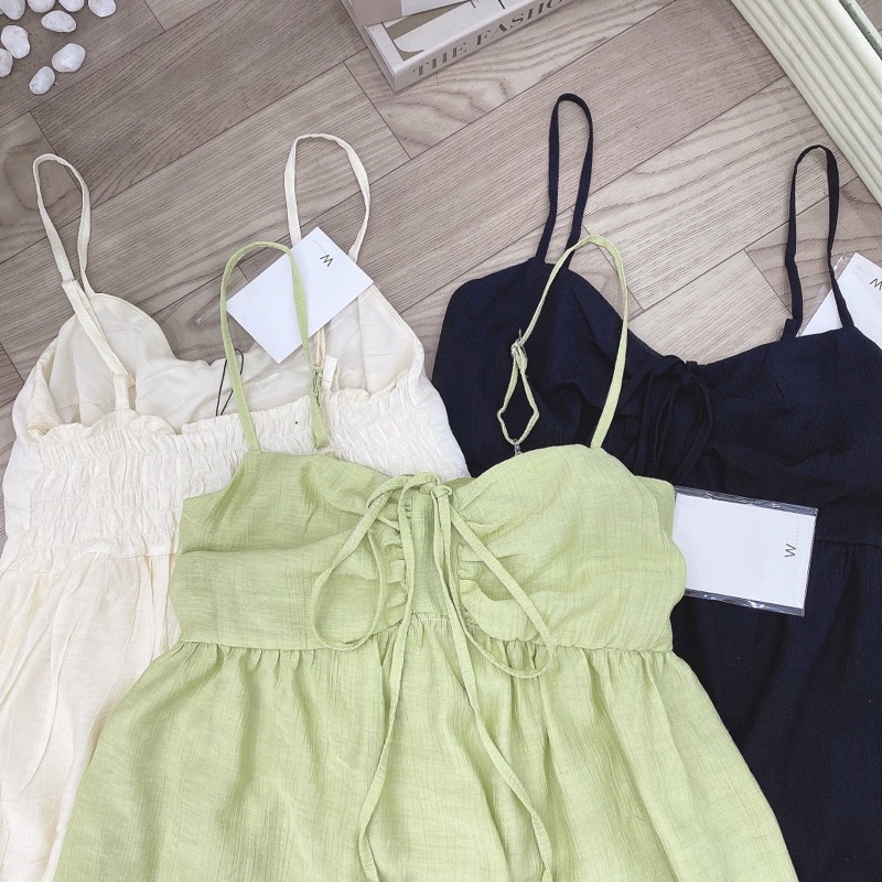 Áo hai dây tơ nhăn mềm có lót best item đi biển