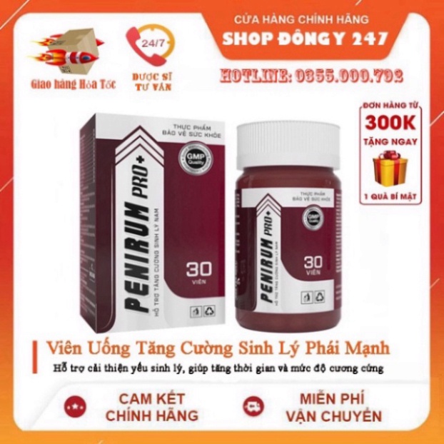 ✅ Viên Uống Sinh Lý Penirum PRO+ 👍 ❤️ - Tăng Phong Độ Nâng Bản Lĩnh - Chính Hãng 30 Viên