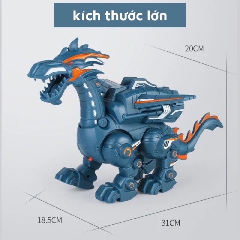 Đồ chơi robot khủng long, rồng phun sương có đèn có nhạc - mô hình cho bé giải trí