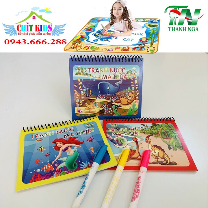 Tranh nước ma thuật Thanh Nga - tranh tô màu nước thần kỳ cho bé